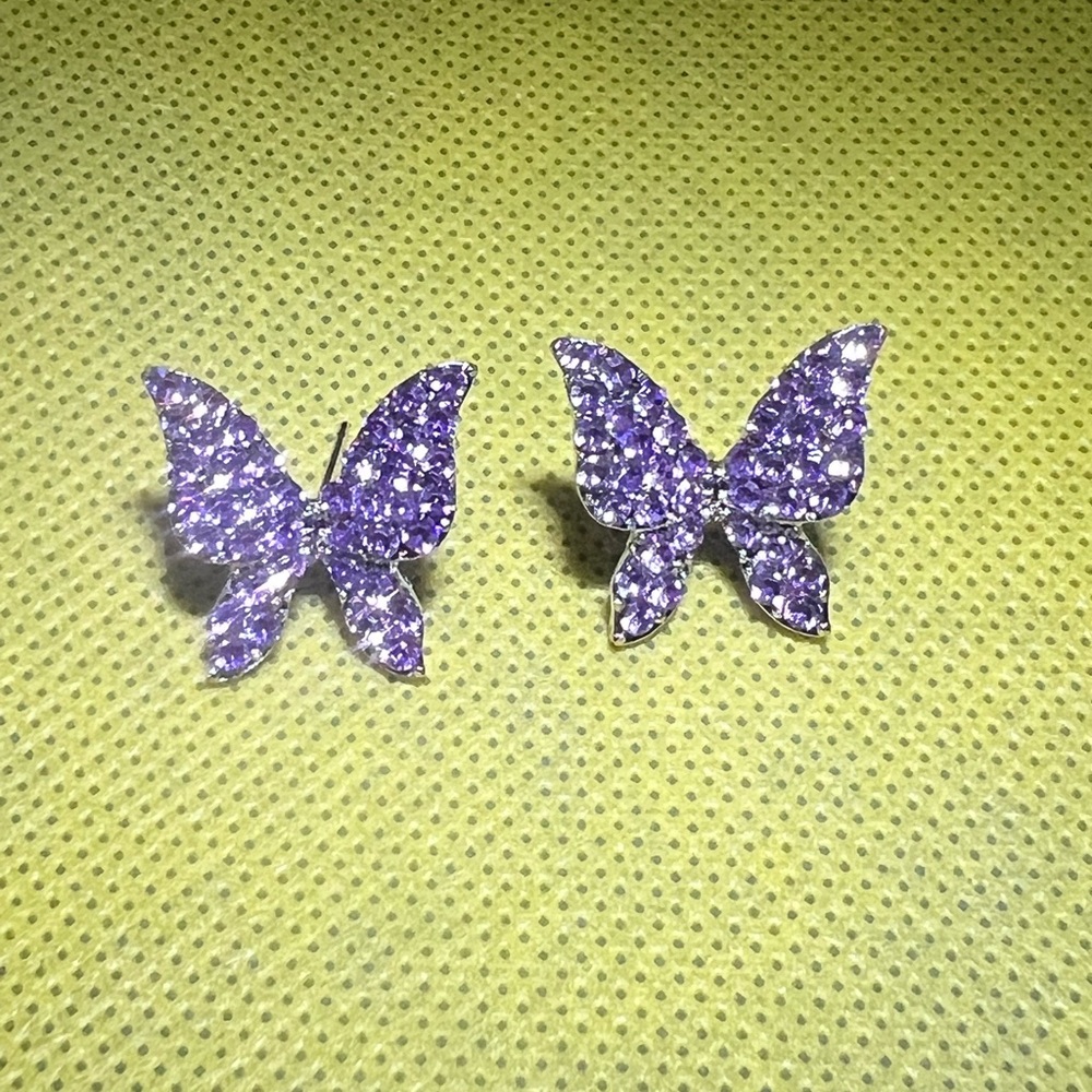 Rhinestone Butterfly Earrings